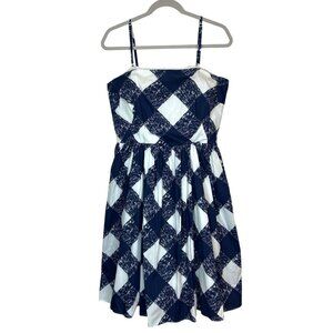 Boden Fit & Flare Sun Dress Size 10 Gingham Checkered Nautical Preppy Coastal